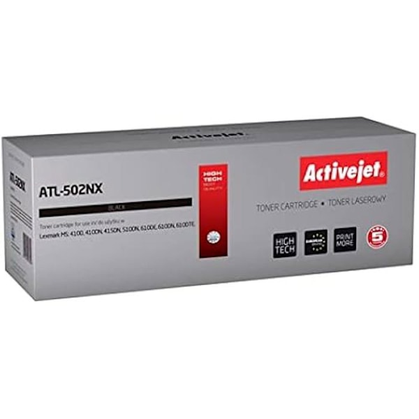 Tonerikassetti - ACTIVEJET - ATL-502NX - Yhteensopiva Lexmark 502X - 10,000 sivua - Musta