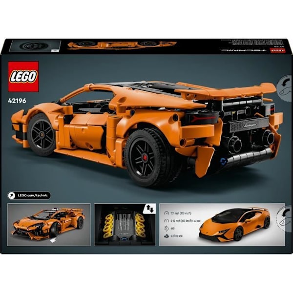 LEGO® Technic 42196 Exclu Cdiscount Lamborghini Huracán Tecnica orange Leksakbil För Barn från 9 År Orange