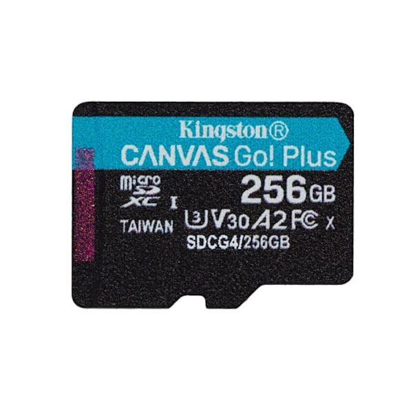 Muistikortti Micro SDXC - Kingston - Canvas Go Plus - 256 Go - U3, V30, A2 - 200MB/s, 160MB/s