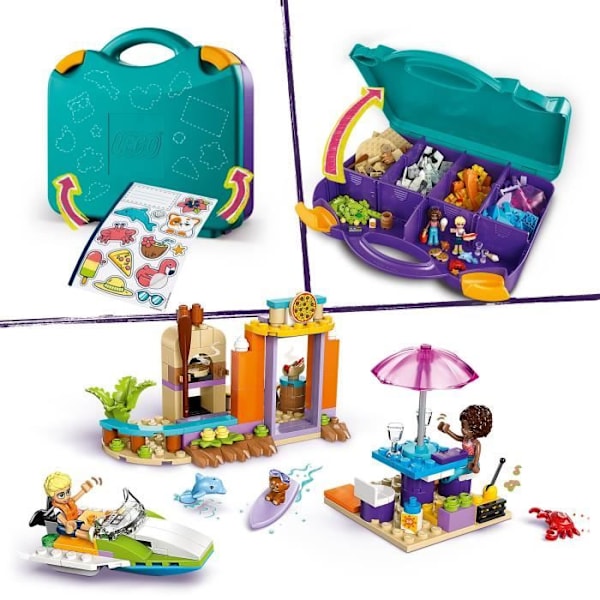 LEGO Friends 42672 Den kreativa strandresväskan - Byggspel för tjejer från 5 år och uppåt Flerfärgad