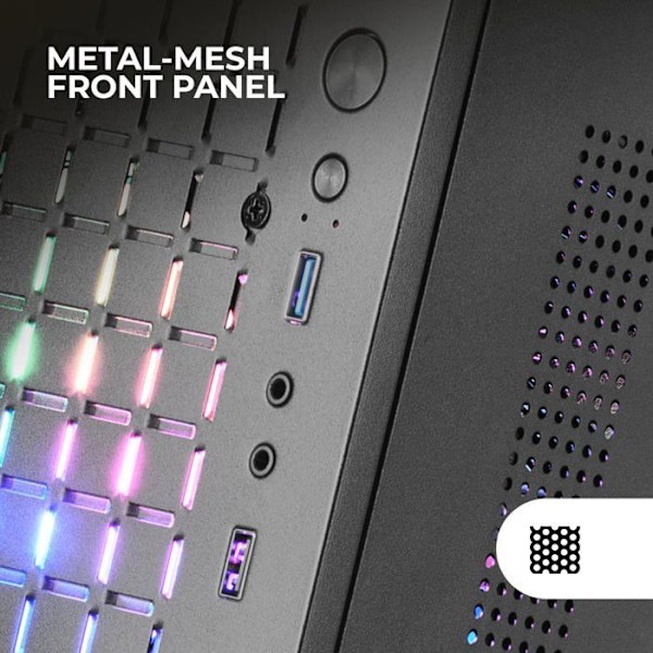 PC-taske - MARS GAMING - MC-CORE - Ultra-kompakt - 2x 120 mm FRGB fans - Metal-Mesh Design