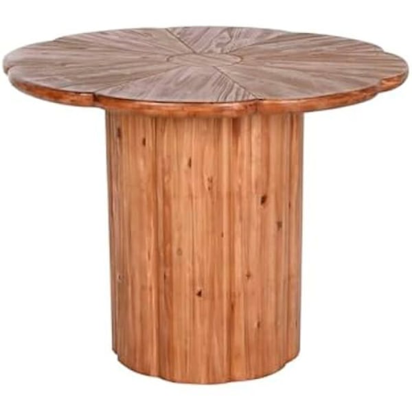 Ruokapöydän pöytä - HOME ESPRIT - 100 x 100 cm - Massiivipuu - Monivärinen - Tee itse asennus Flerfärgad