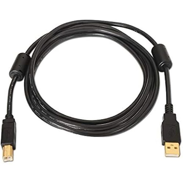 AISENS A101 – 0011 – 5 m USB 2.0 printerkabel, farve sort