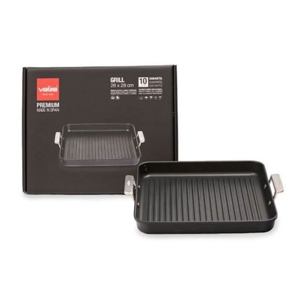 Grill firkantet - Valira - Aire - Aluminium støbt - 28 x 28 cm - Non-stick multilag sort
