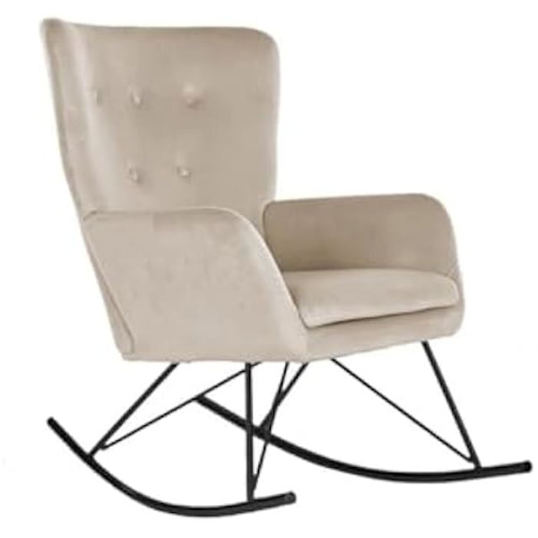 Gyngestol - HOME ESPRIT - Sort Beige - Polyester - Metal - 1 person Flerfärgad