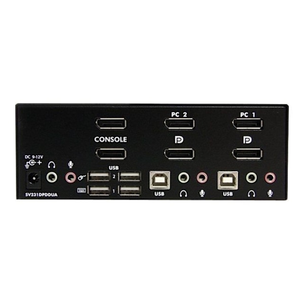 StarTech.com 2-porttinen DisplayPort, USB- ja audio-KVM-kytkin – KVM-kytkin – 2560 x 1600 (SV231DPDDUA) musta