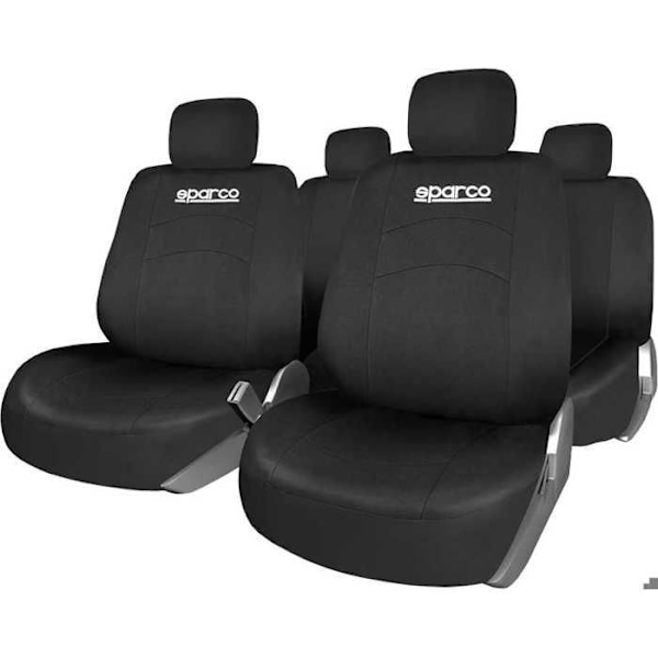 Sort sædebetræk komplet sæt SPARCO Svart