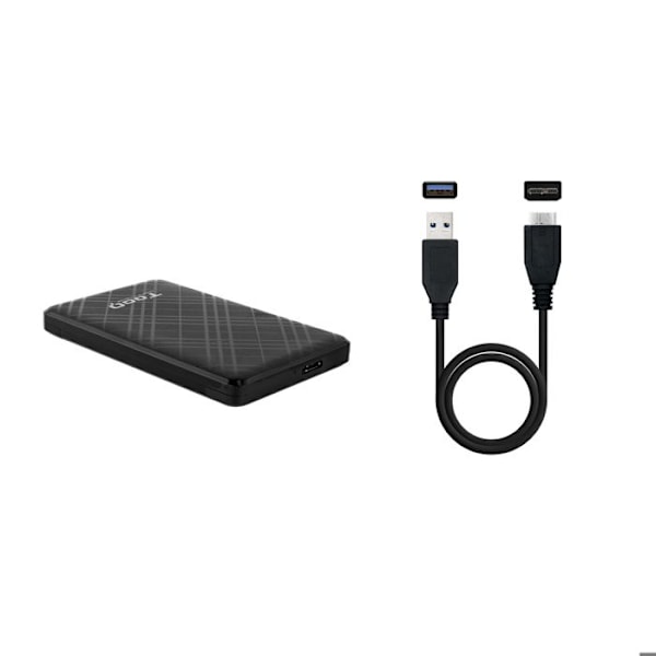Taske - station til pc-komponent Tooq - TQE-2500B - Eksternt etui til 2,5" harddisk/SSD, sort farve Sort