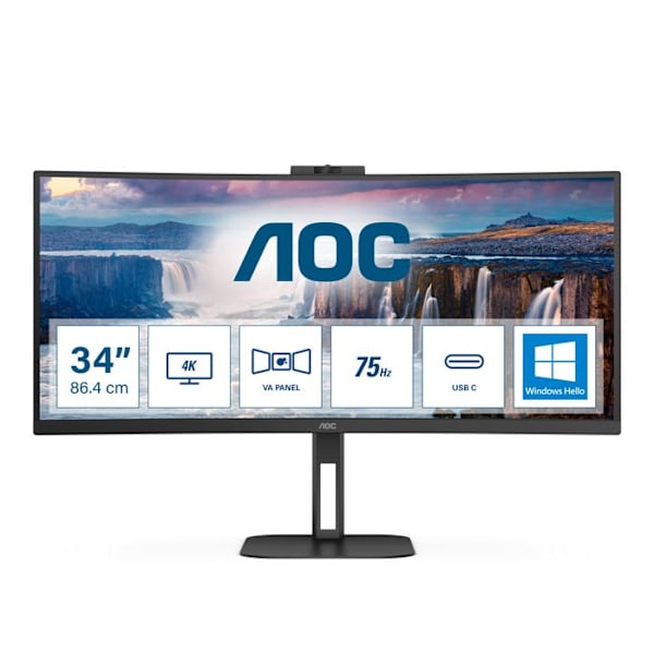 AOC CU34V5CW-BK skärm 3440 x 1440 px