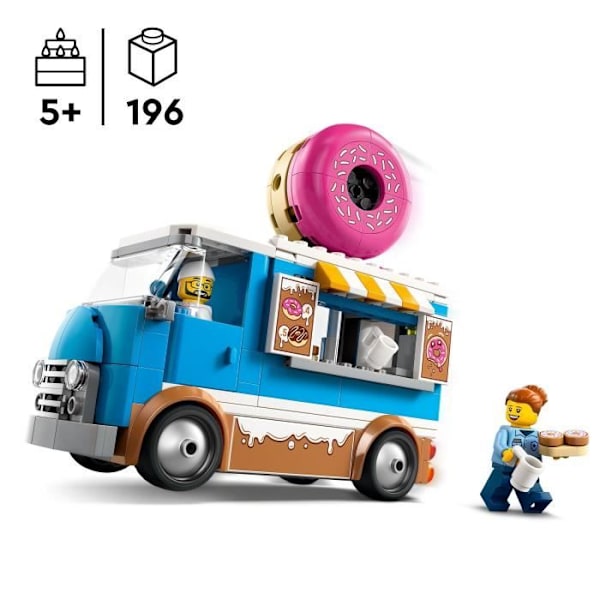 LEGO City 60452 Donut Food Truck – Byggleksak för pojkar från 5 år och uppåt Flerfärgad