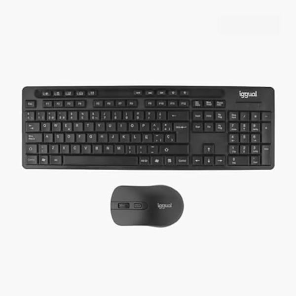 Trådlöst tangentbord och mussats - IGGUAL - WMK-BUSINESS2 - Svart - USB - Optisk Svart