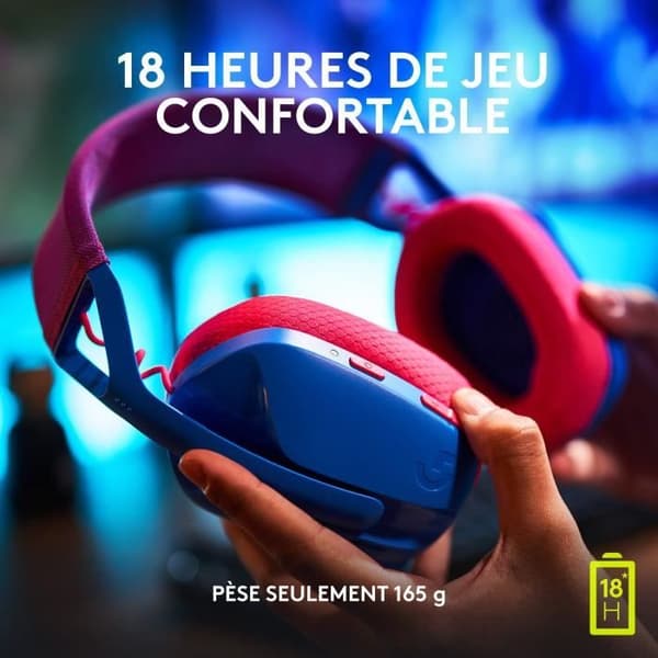 Gaming headset - Trådlös - Logitech G - G435 Lightspeed - Blå