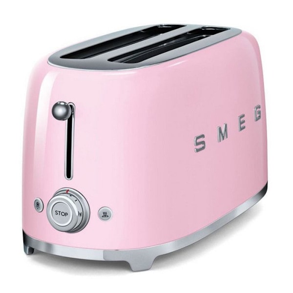 Smeg TSF02PKEU rosa brödrost med 4 fack - SMEG - 2 fack - 1500 Watt - 6 bryningsnivåer