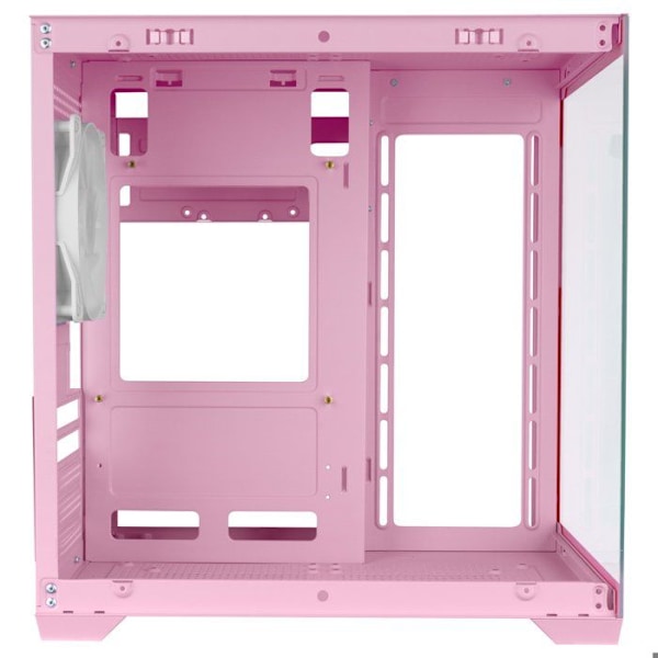 Mars Gaming MC-VIEW2, MicroATX-kotelo, Kaksinkertainen karkaistu lasi, 1x FRGB 120mm tuuletin, 240mm jäähdytys, Kaksoiskammio, Vaaleanpunainen