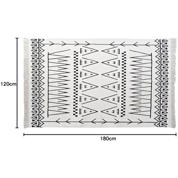 Matta - DKD Heminredning - Standard - Vit och Svart - 120x180 cm - Modern Vit och svart