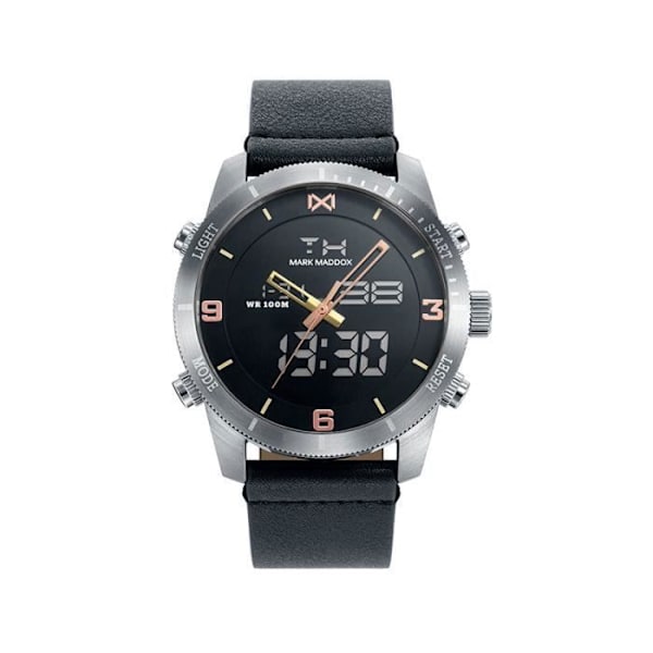 Montre Quartz Homme - MARK MADDOX - 392146 - Læder - Vandtæthed 10 ATM - Analogisk grå
