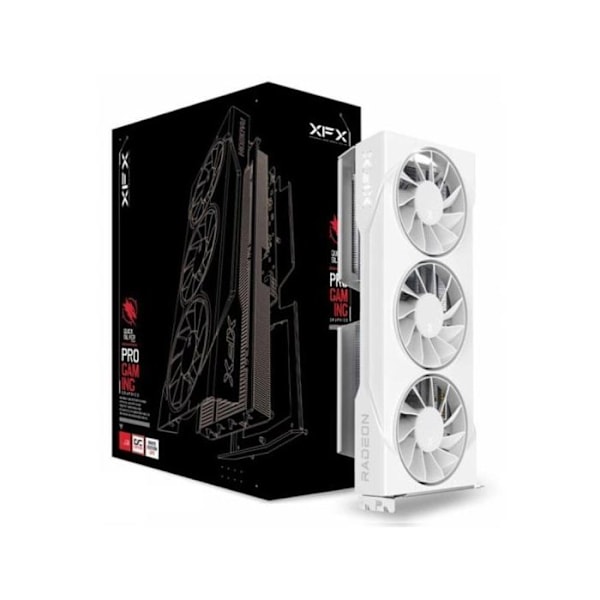 XFX SWIFT AMD Radeon RX 9060 XT OC Kolmoisventtiili 16GB GDDR6 FSR 4 Valkoinen