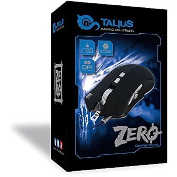 TALIUS Zero programmerbar gamingmus - Avago 3050 sensor - 4000dpi - LED-belysning - 4 vægte Sort, Sølv