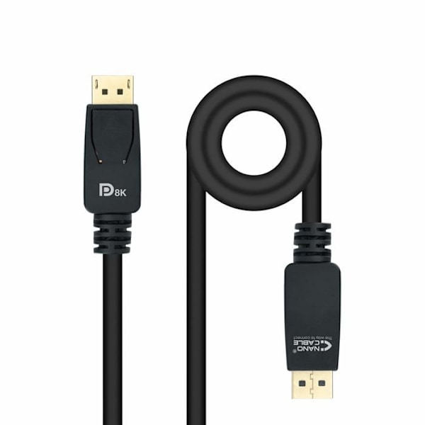 DISPLAYPORT 1.4 KABEL - NANO KABEL - 3,0 meter - Opløsning op til 8K ved 60 Hz - HDR-kompatibel - Sort