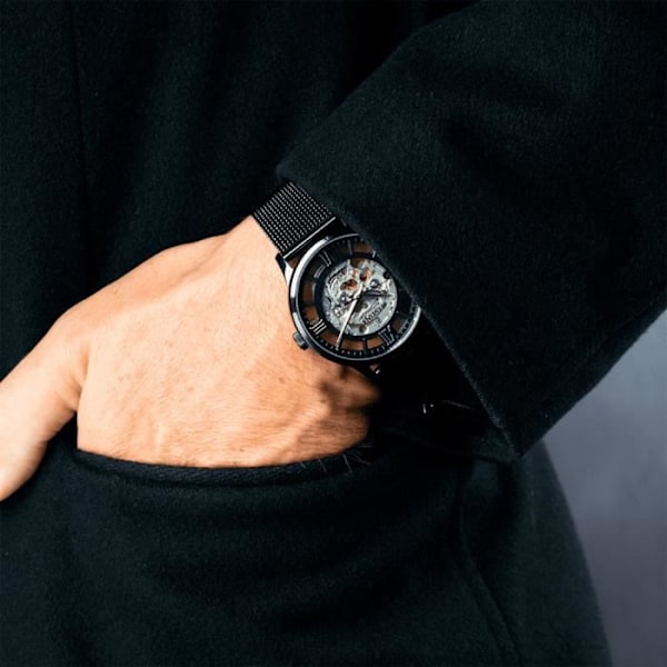 Herremontre - FESTINA - AUTOMATISK - Sort Stål - Rund - 41 mm Svart