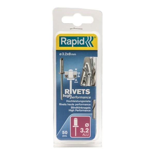 RAPID Suorituskykyiset niitit 3,2 x 8 mm alumiinia