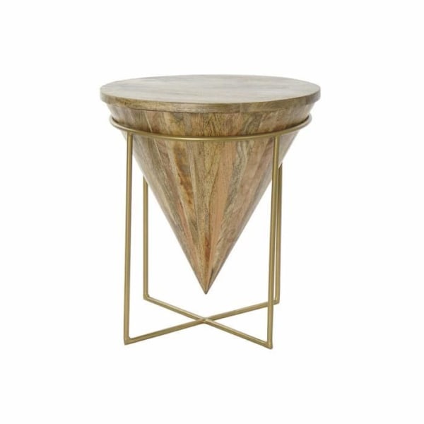 Moderne naturligt sidebord - guldmetal - mango 41 cm
