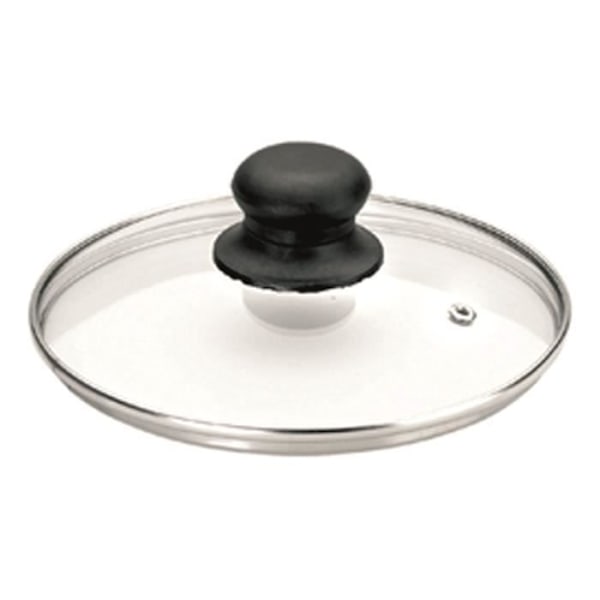 GLASLÅG 0 24 KANT I INOX - BAKELIT-KNAP - ANTI-DAMP HUL - KAN GÅ I OPVASKEMASKINE.