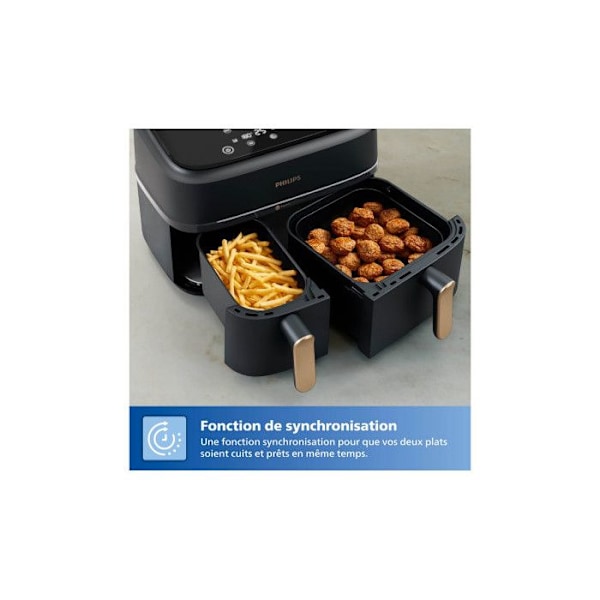 Philips Fryer - Dubbelkorg Airfryer - NA352/00 Svart