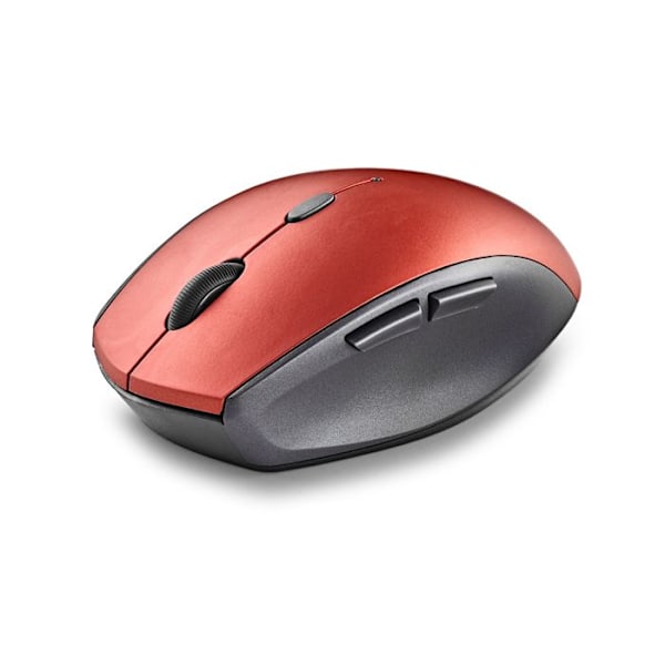 NGS BEE RED: Ergonomisk trådlös mus med tysta knappar. Justerbar DPI: 800/1200/1600. Högerhänt. Plug & Play. Röd färg.