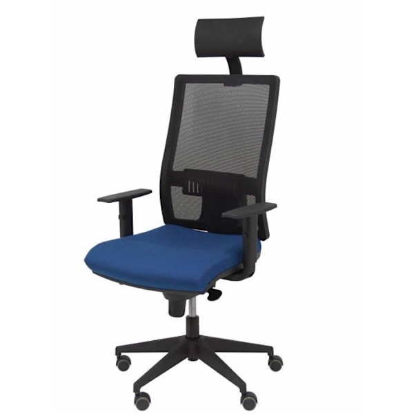 PIQUERAS Y CRESPO ergonomisk kontorsstol - Horna modell - Marinblått BALI tyg - Nackstöd ingår