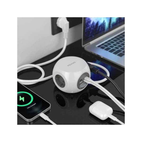 Aisens Pöytärivi 3 Liitintä + 2xUSB-C/2xUSB-A 1.4m Valkoinen