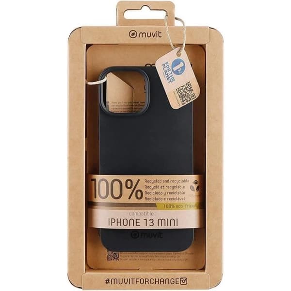 MUVIT VAIHTOON RECYCLETEK SOFT BLACK IPHONE 13 MINI Musta