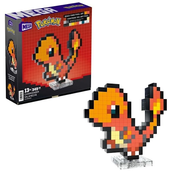 MEGA-Pokémon-Salamander-Retro byggesæt 349 dele - MEGA Pokémon - HTH76 Flerfärgad