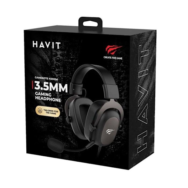 Trådbundet spelheadset, 1,7 m - Havit (H2002C+U) - Svart