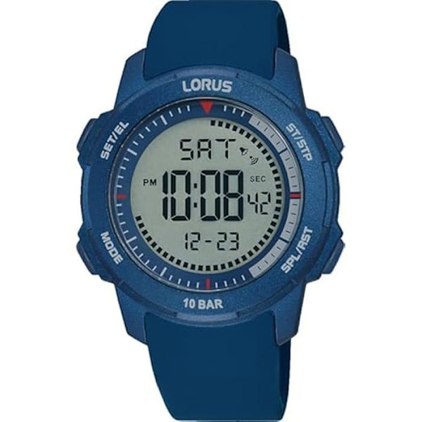 LORUS Mænds Digitale Quartz Ur med Silikone Rem R2373PX9