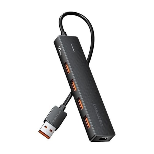 USB 3.2 - VENTION - CHOBB - 4x USB-A - 1x USB-C - 15cm - Musta