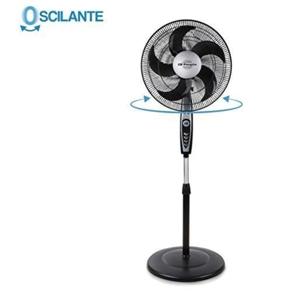 Gulvventilator - Orbegozo - SF 014 - 5 vinger - Grå og Sort - Moderne design Grå och svart