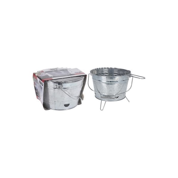 Zinkgrill - GENERISK - Modell Fat Ø27cm - Kromgrill - 3 Fällbara Kromfötter Vit