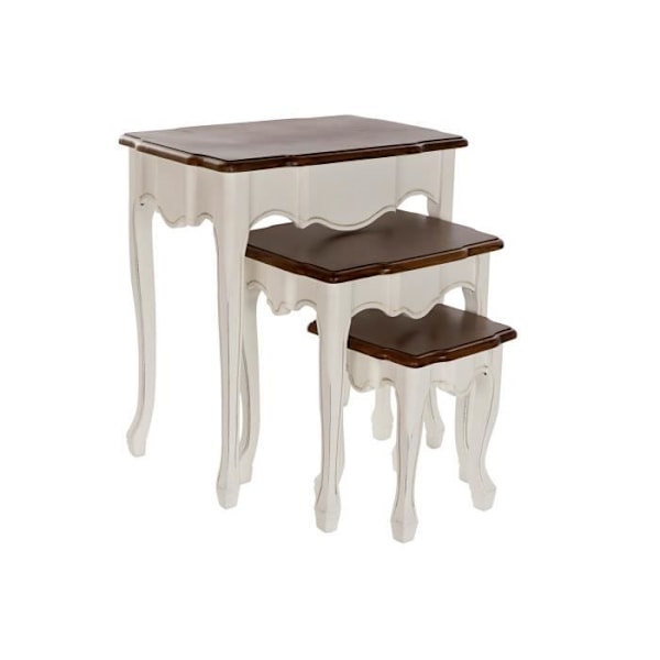 redeborde romantisk stil, traditionel hvid, paulownia brun 60 cm