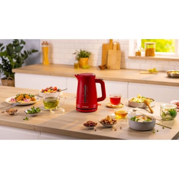 Bouilloire - BOSCH - TWK3M124 MyMoment - Hvid mat - oplyst kontakt - automatisk slukning ved kogning Mat hvid