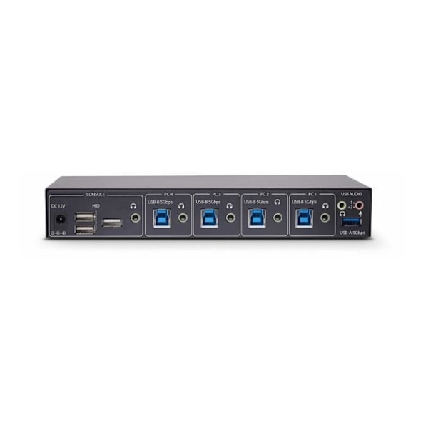 - StarTech.com - StarTech.com 4-Port KM Switch med Mouse Roaming, USB Switch til Tastatur/Mus, 3,5mm og USB Audio, Periferienheder