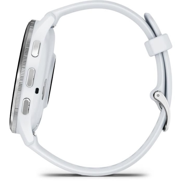 GPS-klocka - GARMIN - Venu 3 - WiFi - 35,4 mm - Silverstål, vit klocka