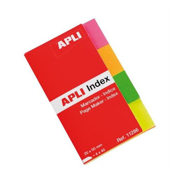 Indeksi paperi - APLI - 20x50 mm - Keltainen - 160 indeksia - Uudelleen sijoitettavalla liimalla