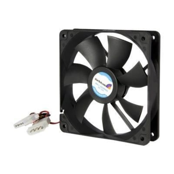 STARTECH kaksoiskuulalaakerinen PC-tuuletin - LP4-virtalähde - 120 mm - 120 mm - kaksoiskuulalaakeri - 4 musta