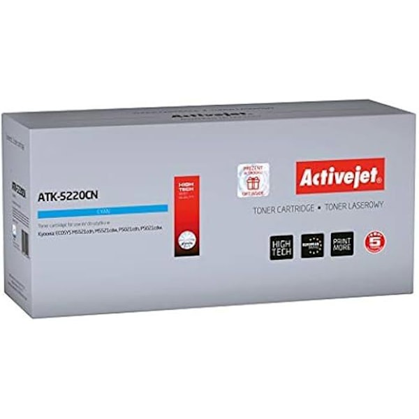 Toner - ACTIVEJET - ATK-5220CN - Cyan - 1200 sidor - för Kyocera-skrivare