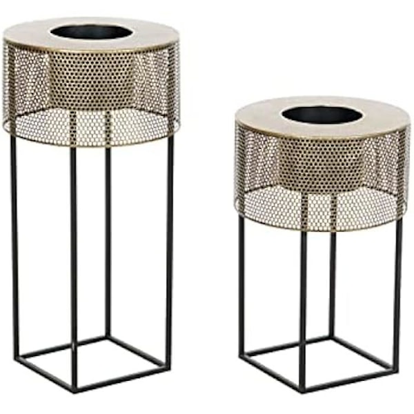 Sæt med urtepotter - DKD HOME DECOR - Sort - Metal - 33 x 33 x 67 cm Svart vit