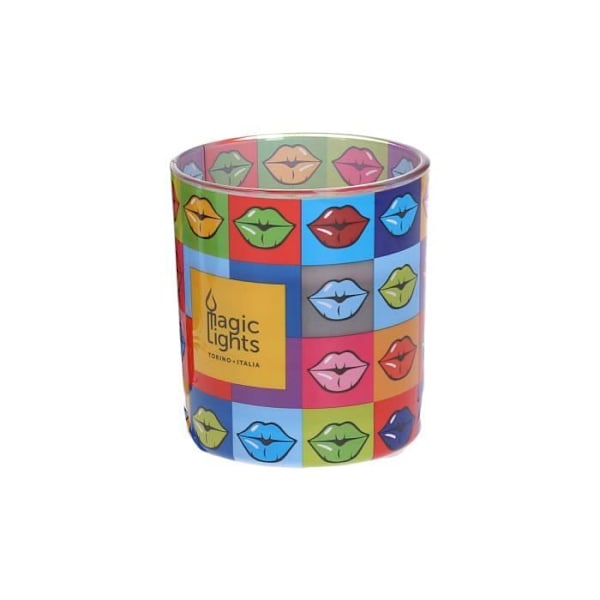 GENERIC - Pop Art Glas stearinlys Ø7.5cm H8.4cm Lips Magic Lights