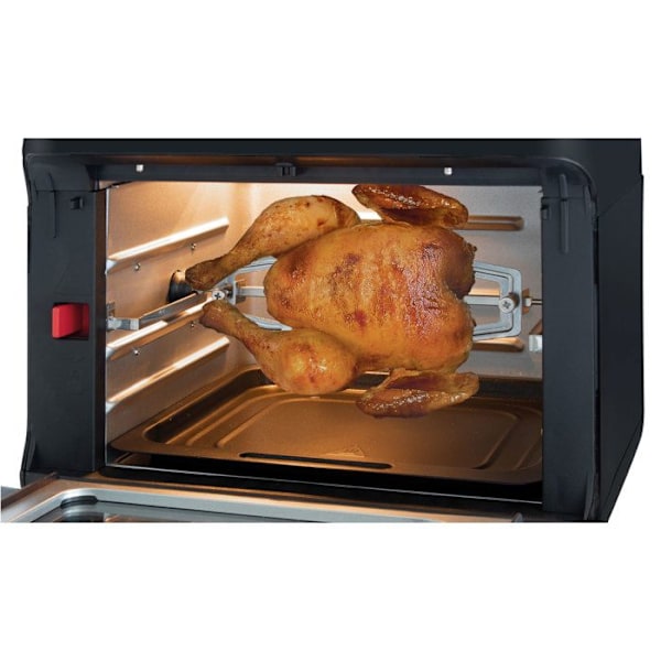 Fritøs med varm luft uden olie 11L digital 9 programmer kyllingespyd Clatronic FR 3747 1500W Sort 39377