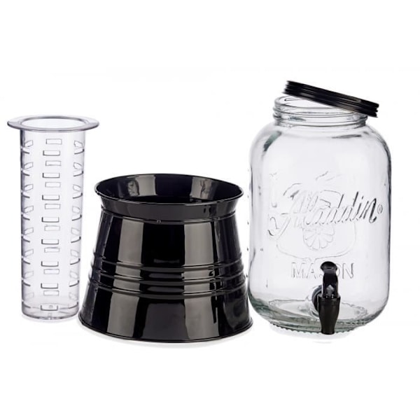Vivalto drikkevareautomat 3,8 liter glas/stål transparent/sort