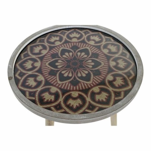 Sidebord Thyann Natural Black MDF Colonial (40 x 40 x 41 cm)